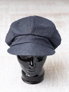 Upcycled Blue Chambray Lightweight Newsboy Baker Boy Hat